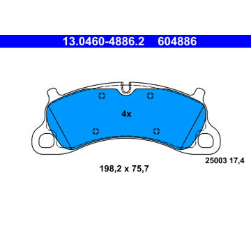 Sada brzdových destiček, kotoučová brzda ATE 13.0460-4886.2