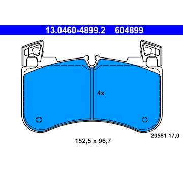 Sada brzdových destiček, kotoučová brzda ATE 13.0460-4899.2
