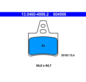 Sada brzdových destiček, kotoučová brzda ATE 13.0460-4956.2