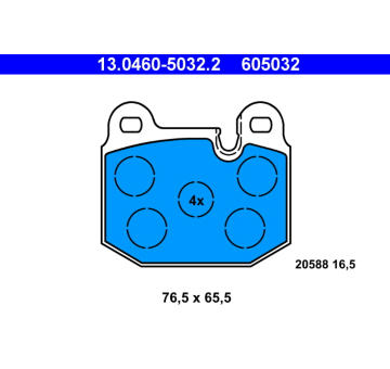 Sada brzdových platničiek kotúčovej brzdy ATE 13.0460-5032.2