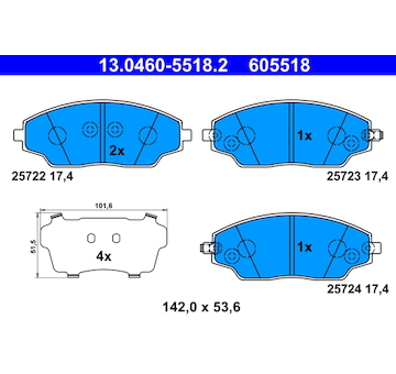 Brzdové desky ATE 13.0460-5518.2