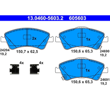 Sada brzdových destiček, kotoučová brzda ATE 13.0460-5603.2