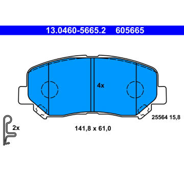 Sada brzdových destiček, kotoučová brzda ATE 13.0460-5665.2