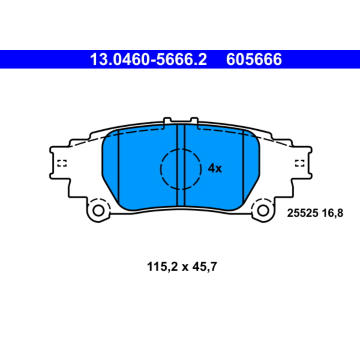 Sada brzdových destiček, kotoučová brzda ATE 13.0460-5666.2