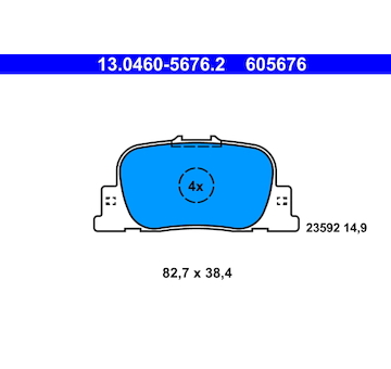 Sada brzdových destiček, kotoučová brzda ATE 13.0460-5676.2