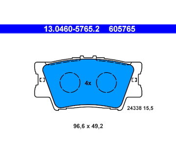 Sada brzdových destiček, kotoučová brzda ATE 13.0460-5765.2