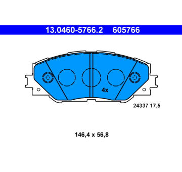 Sada brzdových destiček, kotoučová brzda ATE 13.0460-5766.2