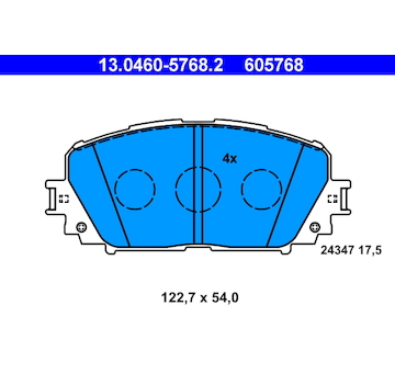 Sada brzdových destiček, kotoučová brzda ATE 13.0460-5768.2