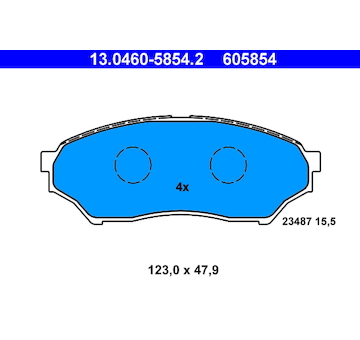 Sada brzdových destiček, kotoučová brzda ATE 13.0460-5854.2