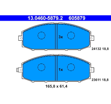 Sada brzdových destiček, kotoučová brzda ATE 13.0460-5879.2