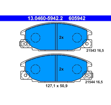 Sada brzdových destiček, kotoučová brzda ATE 13.0460-5942.2