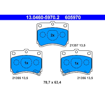 Sada brzdových destiček, kotoučová brzda ATE 13.0460-5970.2