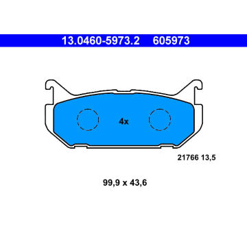 Sada brzdových destiček, kotoučová brzda ATE 13.0460-5973.2
