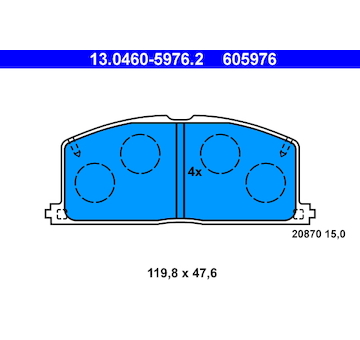 Sada brzdových destiček, kotoučová brzda ATE 13.0460-5976.2