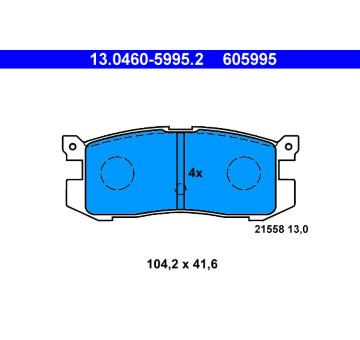 Sada brzdových destiček, kotoučová brzda ATE 13.0460-5995.2