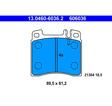 Sada brzdových destiček, kotoučová brzda ATE 13.0460-6036.2