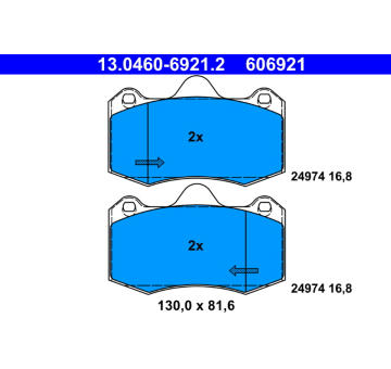 Sada brzdových destiček, kotoučová brzda ATE 13.0460-6921.2