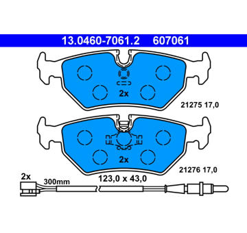 Sada brzdových destiček, kotoučová brzda ATE 13.0460-7061.2