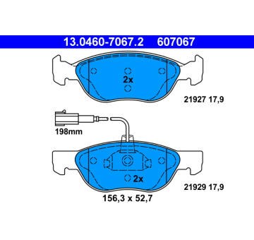Sada brzdových destiček, kotoučová brzda ATE 13.0460-7067.2