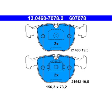 Sada brzdových destiček, kotoučová brzda ATE 13.0460-7078.2