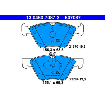 Sada brzdových destiček, kotoučová brzda ATE 13.0460-7087.2