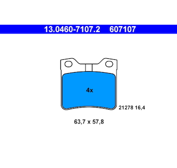 Sada brzdových destiček, kotoučová brzda ATE 13.0460-7107.2