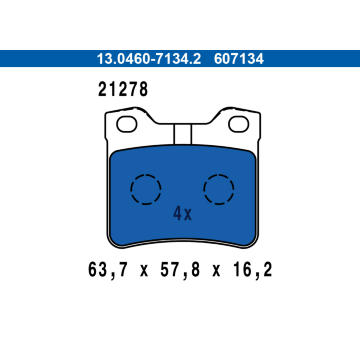 Sada brzdových destiček, kotoučová brzda ATE 13.0460-7134.2