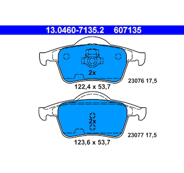 Sada brzdových platničiek kotúčovej brzdy ATE 13.0460-7135.2