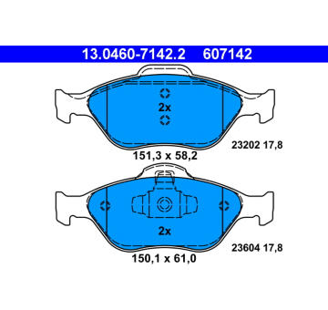 Sada brzdových destiček, kotoučová brzda ATE 13.0460-7142.2