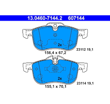 Sada brzdových destiček, kotoučová brzda ATE 13.0460-7144.2