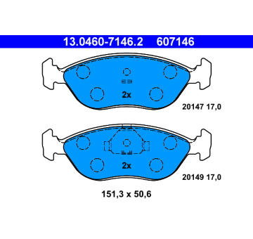Sada brzdových destiček, kotoučová brzda ATE 13.0460-7146.2