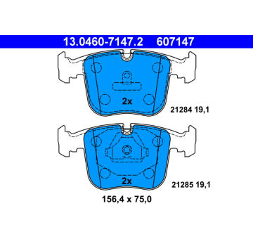 Sada brzdových destiček, kotoučová brzda ATE 13.0460-7147.2