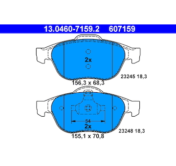 Sada brzdových destiček, kotoučová brzda ATE ATE 13.0460-7159.2