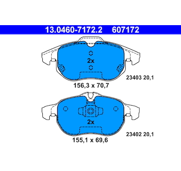 Sada brzdových destiček, kotoučová brzda ATE 13.0460-7172.2
