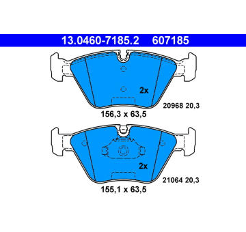 Sada brzdových destiček, kotoučová brzda ATE 13.0460-7185.2