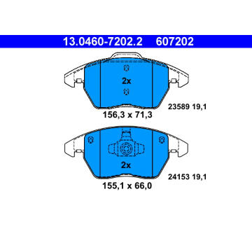 Sada brzdových destiček, kotoučová brzda ATE 13.0460-7202.2