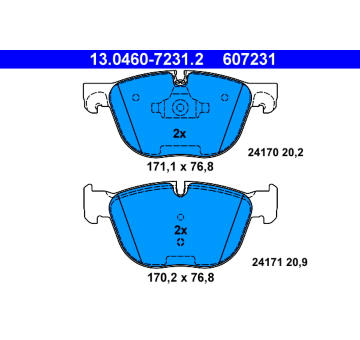 Sada brzdových destiček, kotoučová brzda ATE 13.0460-7231.2