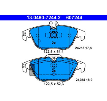 Sada brzdových destiček, kotoučová brzda ATE 13.0460-7244.2