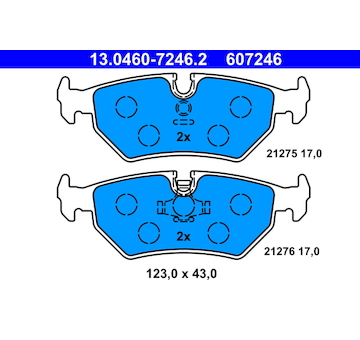 Sada brzdových destiček, kotoučová brzda ATE 13.0460-7246.2