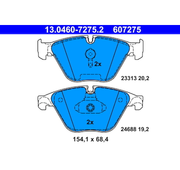 Sada brzdových destiček, kotoučová brzda ATE 13.0460-7275.2
