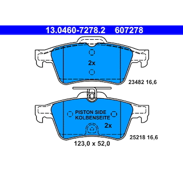 Sada brzdových destiček, kotoučová brzda ATE 13.0460-7278.2