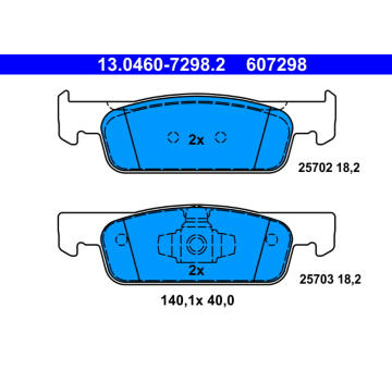 Sada brzdových destiček, kotoučová brzda ATE 13.0460-7298.2