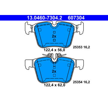 Sada brzdových destiček, kotoučová brzda ATE 13.0460-7304.2