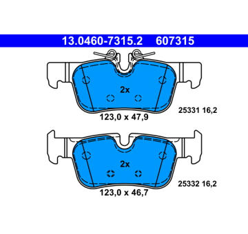 Sada brzdových platničiek kotúčovej brzdy ATE 13.0460-7315.2