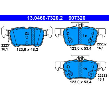 Sada brzdových platničiek kotúčovej brzdy ATE 13.0460-7320.2