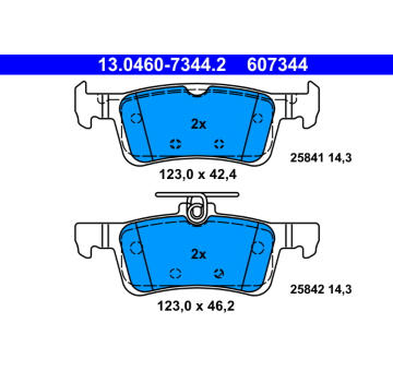 Sada brzdových destiček, kotoučová brzda ATE 13.0460-7344.2