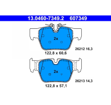 Sada brzdových destiček, kotoučová brzda ATE 13.0460-7349.2