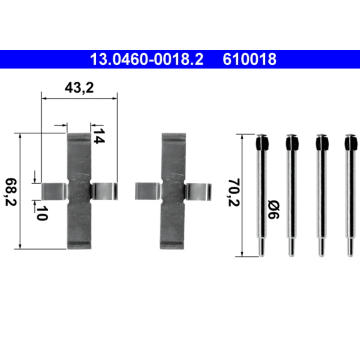 Sada prislusenstvi, oblozeni kotoucove brzdy ATE 13.0460-0018.2