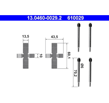 Sada příslušenství, obložení kotoučové brzdy ATE 13.0460-0029.2