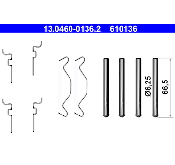 Sada prislusenstvi, oblozeni kotoucove brzdy ATE 13.0460-0136.2